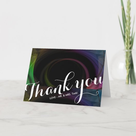 Abstract Colorful Light | WEDDING THANK YOU CARD Dankeskarte (Vorderseite)