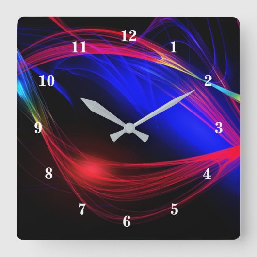 Abstract Colorful Lights - Beauty Quadratische Wanduhr (Vorderseite)