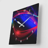 Abstract Colorful Lights - Beauty Quadratische Wanduhr (Winkel)