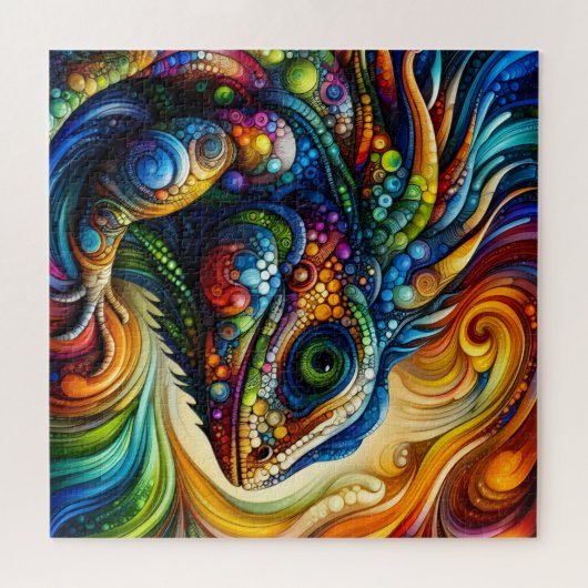 Abstract Colorful Lizard Puzzle (Horizontal)