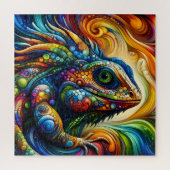 Abstract Colorful Lizard Puzzle (Vertikal)