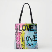 Abstract Colorful Modern Graffiti Love  Tasche (Vorderseite)