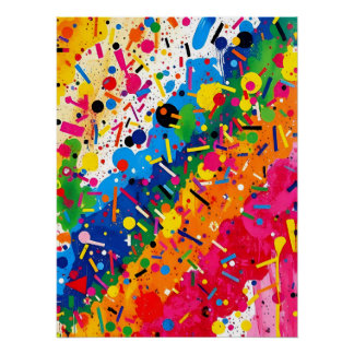 Abstract Colorful Modern Graffiti Street Art Poster