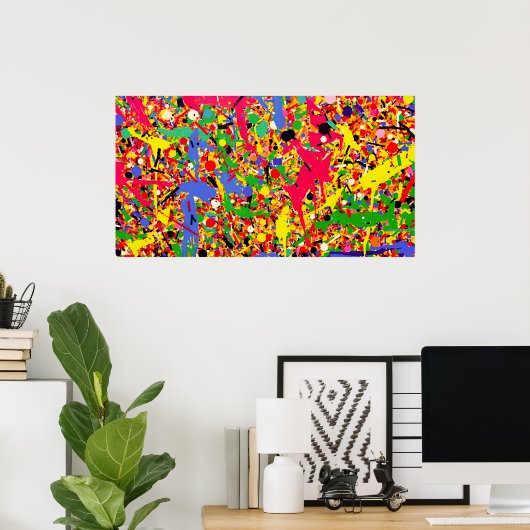 Abstract Colorful Modern Graffiti Street Art  Poster (Heimbüro)