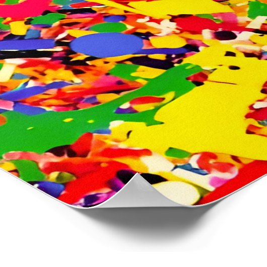 Abstract Colorful Modern Graffiti Street Art Poster (Ecke)