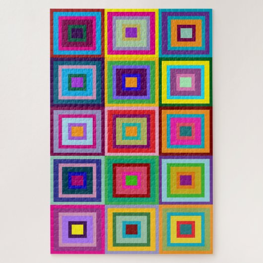 Abstract Colorful Quilt Pattern Puzzle (Vertikal)