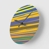 Abstract Colorful Stripes Pattern Runde Wanduhr (Winkel)