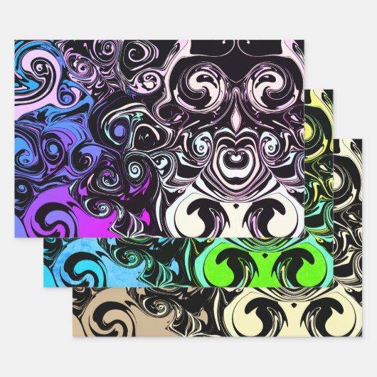 Abstract colorful swirls  geschenkpapier set (Set)