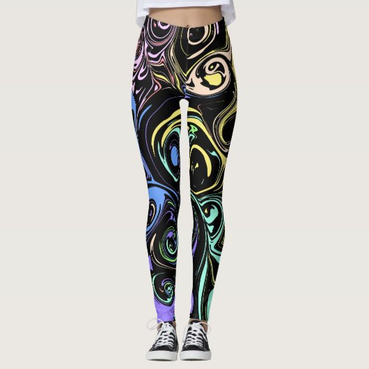 Abstract colorful swirls  leggings (Vorderseite)
