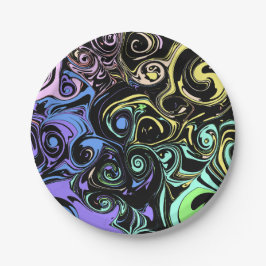 Abstract colorful swirls  pappteller