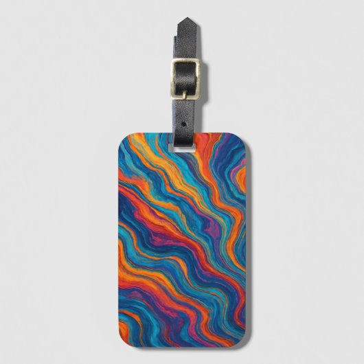 Abstract Colorful Waves Texture Gepäckanhänger (Vorderseite Vertikal)