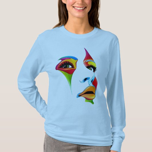Abstract Colorful Woman Art Face” Tee (Vorderseite)