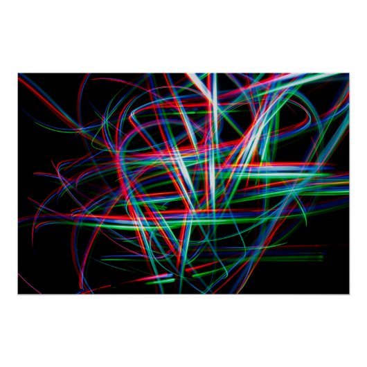 Abstract colourful light streaks poster (Vorderseite)