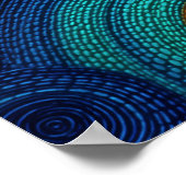 Abstract concentric circles in vibrant multicolor  poster (Ecke)