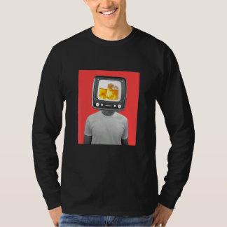 Abstract Concept Man With Beer Tv Head Illustratio T-Shirt
