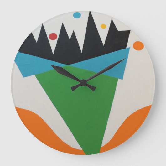 Abstract Confetti Cone Round Clock Große Wanduhr (Vorderseite)