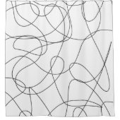 Abstract contemporary black and white lines duschvorhang (Vorderseite)