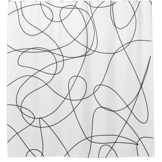 Abstract contemporary black and white lines duschvorhang (Vorderseite)