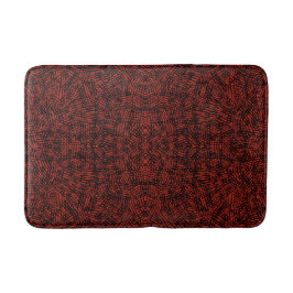 Abstract Contemporary Black Crosshatch On Red Rust Badematte