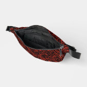 Abstract Contemporary Black Crosshatch On Red Rust Bauchtasche (Offen)