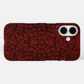 Abstract Contemporary Black Crosshatch On Red Rust Case-Mate iPhone Hülle (Rückseite (Horizontal))