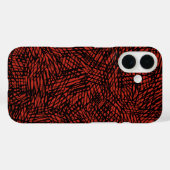 Abstract Contemporary Black Crosshatch On Red Rust Case-Mate iPhone Hülle (Rückseite (Horizontal))