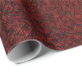 Abstract Contemporary Black Crosshatch On Red Rust Geschenkpapier (Rolleneckpunkt)