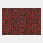 Abstract Contemporary Black Crosshatch On Red Rust Geschenkpapier Set (Vorderseite 3)