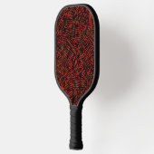 Abstract Contemporary Black Crosshatch On Red Rust Pickleball Schläger (Links)