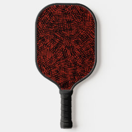 Abstract Contemporary Black Crosshatch On Red Rust Pickleball Schläger