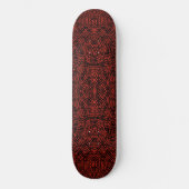 Abstract Contemporary Black Crosshatch On Red Rust Skateboard (Vorderseite)