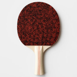 Abstract Contemporary Black Crosshatch On Red Rust Tischtennis Schläger