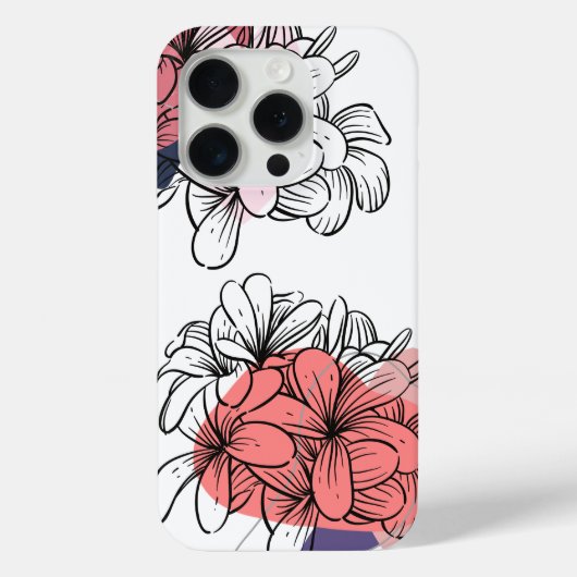 'Abstract Coral Floral' iPhone 15 Pro Hülle (Rückseite)