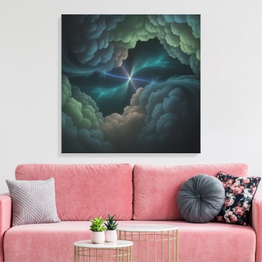Abstract Cosmic Cloud Wall Art Canvas Leinwanddruck (Insitu (Wohnzimmer))