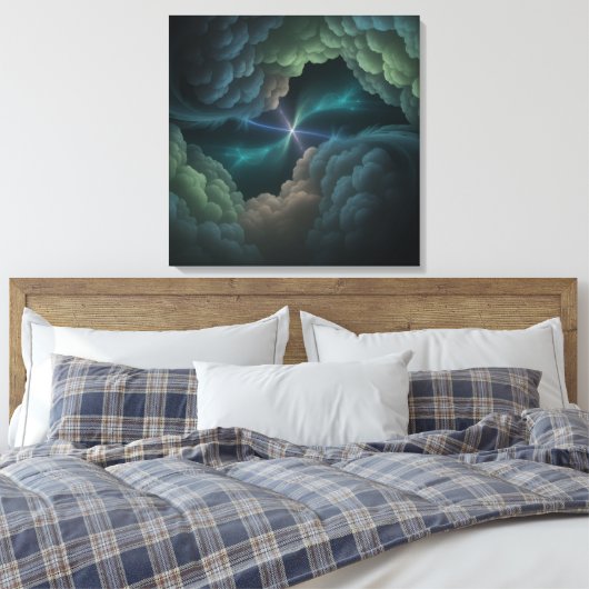 Abstract Cosmic Cloud Wall Art Canvas Leinwanddruck (Insitu (Schlafzimmer))