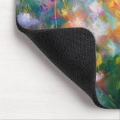 Abstract cosmic floral explosion in pastel colors mousepad (Ecke)