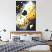 Abstract Cosmos: Planets in Dance Leinwanddruck (Insitu (Schlafzimmer))