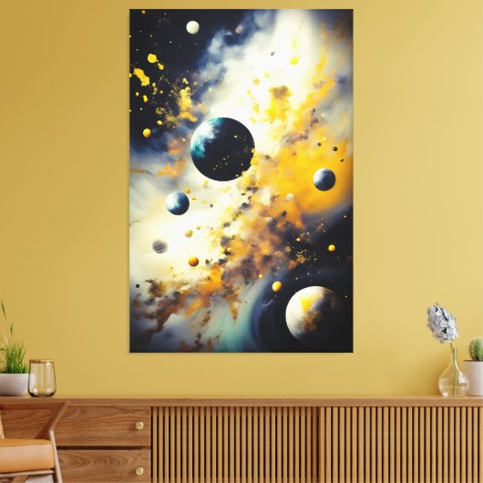 Abstract Cosmos: Planets in Dance Leinwanddruck (Insitu (Wohnzimmer))