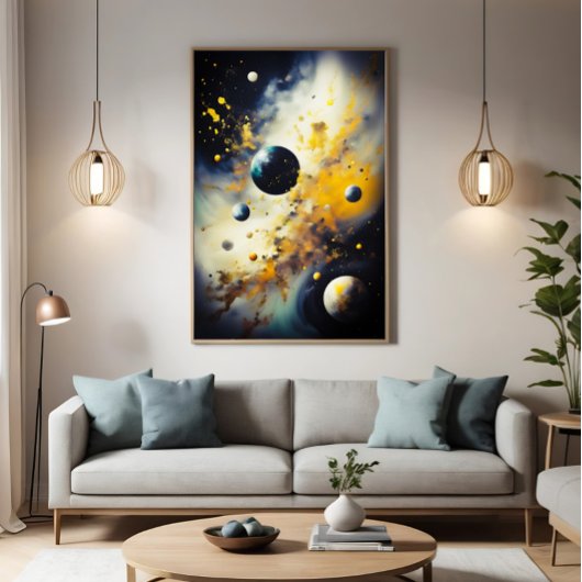 Abstract Cosmos: Planets in Dance Leinwanddruck