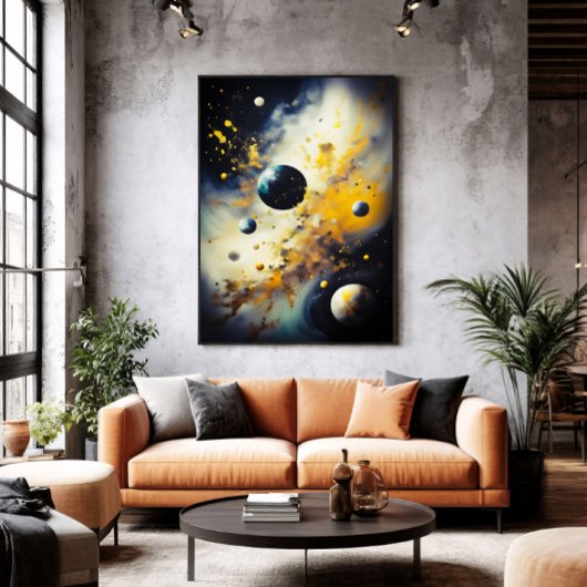 Abstract Cosmos: Planets in Dance Poster