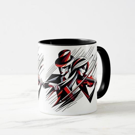 Abstract Couple with Violin Tasse (VorderseiteRechts)