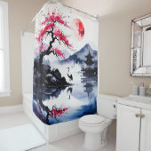 Abstract Crane 001 Shower Curtain Duschvorhang (Beispiel)