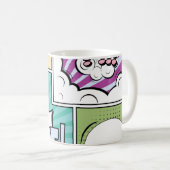 Abstract creative concept comic pop art style blan kaffeetasse (VorderseiteRechts)