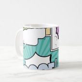 Abstract creative concept comic pop art style blan kaffeetasse (Vorderseite Links)