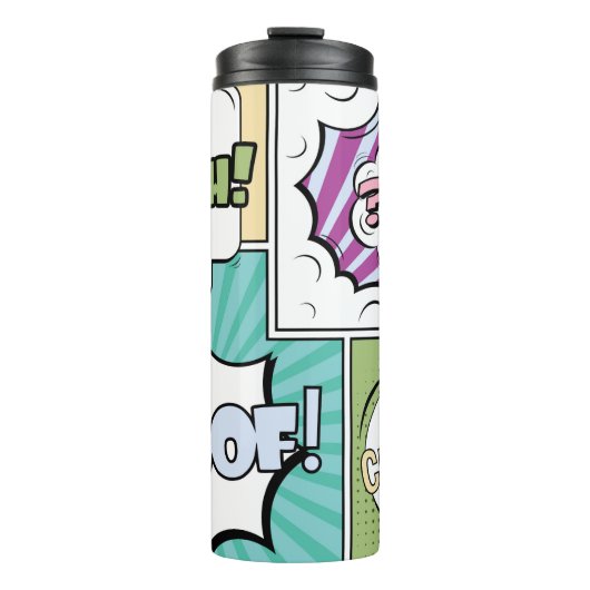Abstract creative concept comic pop art style blan thermosbecher (Vorderseite)