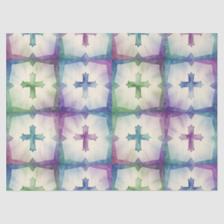 Abstract Cross pattern pretty watercolor faith  Seidenpapier