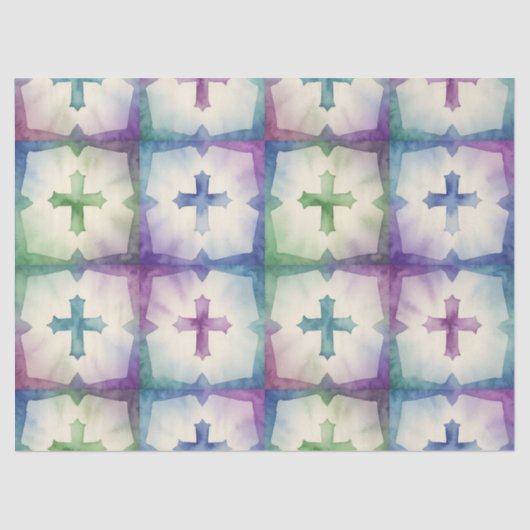 Abstract Cross pattern pretty watercolor faith  Seidenpapier (Vorderseite)