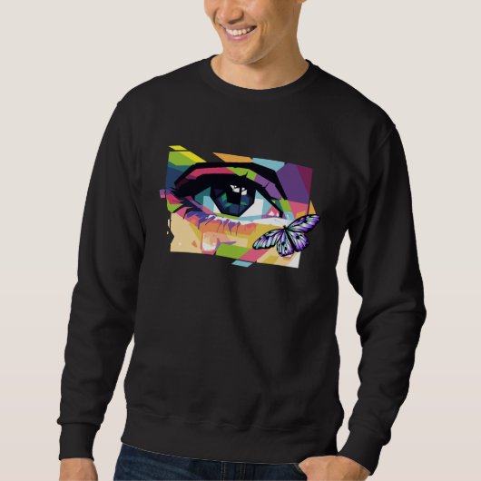 Abstract Crying Eye Purple Butterfly Soft Girl Aes Sweatshirt (Vorderseite)