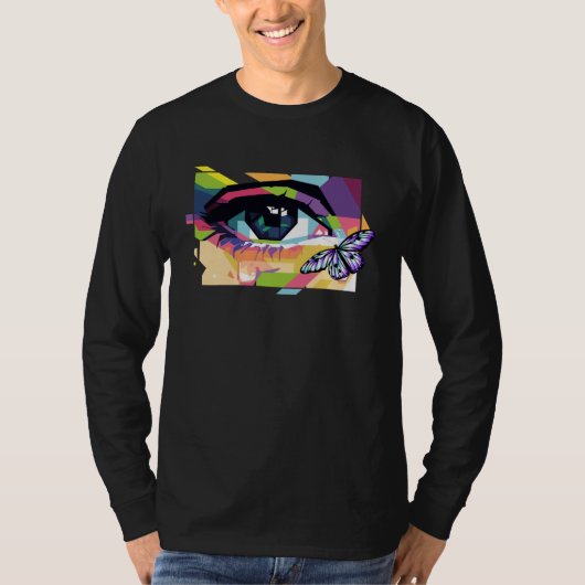 Abstract Crying Eye Purple Butterfly Soft Girl Aes T-Shirt (Vorderseite)