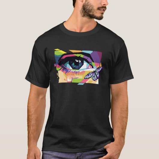 Abstract Crying Eye Purple Butterfly Soft Girl Aes T-Shirt (Vorderseite)